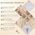 thumbnail image 4 of Joyero Pequeño De 12 Piezas, 10x10x5cm Estuche Organizador de Joyas para Viajes, Joyero Portátil con Compartimentos para Anillos, Pendientes, Collares (Blanco), 4 of 7