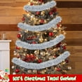 thumbnail image 6 of 50FT Christmas Tinsel Garland Silver White Garland for Christmas Tree Decorations, Xmas Tinsel Garlands for Decoration Indoor Outdoor Party Supplies Holiday Decor (Silver and White), 6 of 16