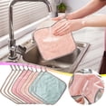 thumbnail image 5 of Moocorvic 10Pcs Kitchen Towels, Super Absorbent Cloth Dish Cloths for Washing Dishes Fast Drying Dishtowels Kitchen Accessories (9.84x9.84'',Light-Pink), 5 of 5