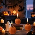thumbnail image 7 of Fall Decor Thanksgiving Fall Decorations for Home Halloween Pumpkin Scented Candle Aromatherapy Candles Handmade Simulated Pumpkin Candle Orange Soy Wax Votive TeaLight Party Gifts, 7 of 7
