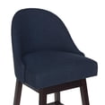 thumbnail image 5 of Noble House Graham Modern Upholstered Swivel Bar Stool, Navy Blue, Espresso, 5 of 9