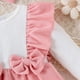 thumbnail image 5 of Gibobby Mamelucos para bebe niña Bebé Niñas Manga Larga Volantes Acanalado Faldas Recién Nacido Monos Bowknot Diademas Trajes(Rosa, 12-18 Meses), 5 of 5