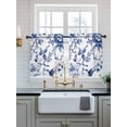 thumbnail image 2 of White Blue Spring Floral Tier Curtains 36 Inch Length,Sheer Curtains for Bedroom Living Room Window Summer Botanical Hummingbird Small Half Window Kitchen Curtains & Drapes 27.5"x36" 2 Panels, 2 of 6