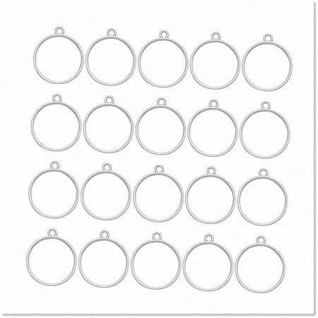 50pcs Resin Open Back Bezel Hollow Frame Pendants - Jewelry Making Molds, DIY Resin s (White K)