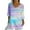 Blue, variant on Women Linen Blouses 3/4 Length Sleeve V-Neck Summer Casual Tunic Tops Ladies Elegant Business Shirts Multicolor S