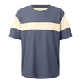 thumbnail image 4 of IWRICH Men's Short Sleeve Tee Color Block Crew Neck Pullover Casual Basic Shirts GY2 L, 4 of 4