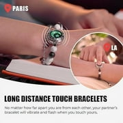 Totwoo Long Distance Bracelets for Couples, Vibration & Light Up Bracelet, Montain & Sea Long Distance Relationship Gifts for Girlfriend Boyfriend