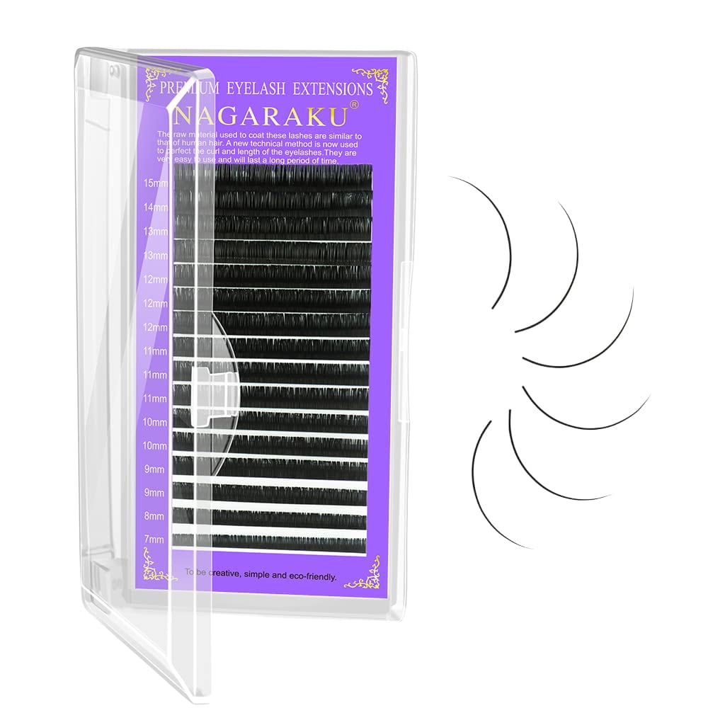 NAGARAKU 5 Trays Eyelash Extensions Individual Lashes 0.07mm C curl 11