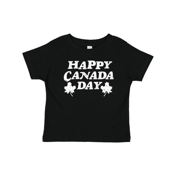 Inktastic Happy Canada Day with Distressed Maple Leaves Boys or Girls Baby T-Shirt