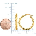 thumbnail image 2 of 14K Yellow Gold Round Type Twisted Hoop Earrings, Diameter 28mm, 2 of 3