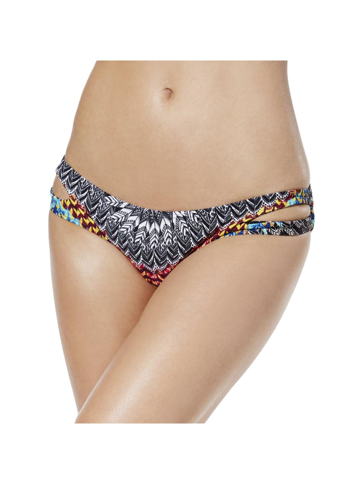 Jessica Simpson Dakota Print Reversible Bikini Bottom L Multi Womens Swimsuit