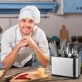 thumbnail image 2 of Portacubiertos de Cocina con 4 Compartimentos, Escurridor de Cubiertos de acero inoxidable, Soporte para Utensilios de Cocina, Porta Cubiertos para Mesa, 2 of 4