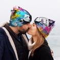 thumbnail image 5 of Susaid Cool Colorful Wolf Print Winter Beanie for Men Women, Lined Beanie Soft Warm Knit Hat Ski Cuffed Cap, 5 of 6
