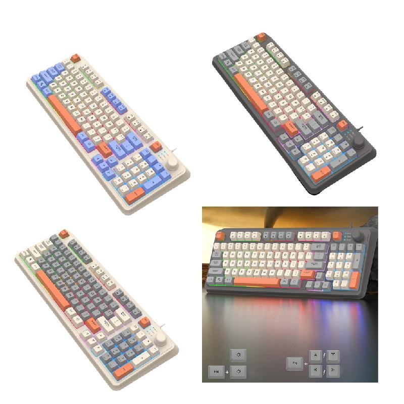 Mechanical Keyboard Hot Swappable Gaming Keyboards Corded Keyboard 94 Keys Keyboards for Computer Laptop
