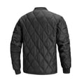 thumbnail image 4 of Mifsaly Quilted Bomber Jacket Men Full Zip Lightweight Puffer Coat Diamond Stitch Long Sleeve Casual Warm Outerwear for Fall Winter Travel Work Everyday Black,XS, 4 of 4