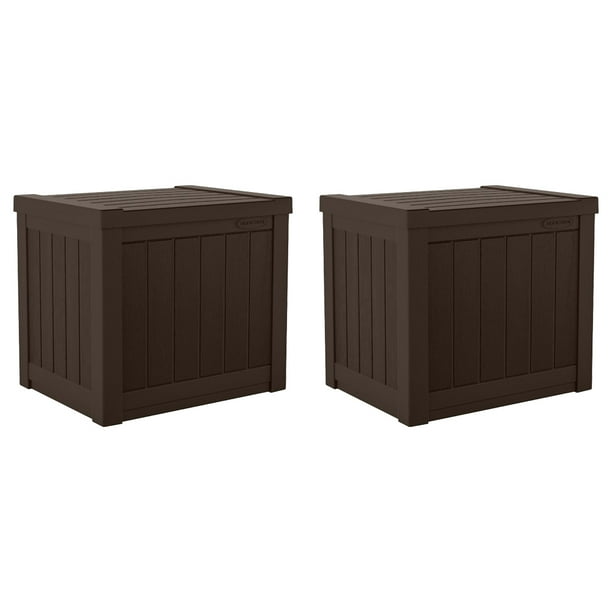 Suncast 17 x 22 Inch Resin 22Gallon Patio Storage Deck Box, Java Brown