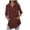 #0247-Coffee, variant on Uootdi 3/4 Sleeve Tops for Women Hooded with Pockets Loose Fit Soft Comfy Casual Daily Loungewear Tunic Shirts Gift