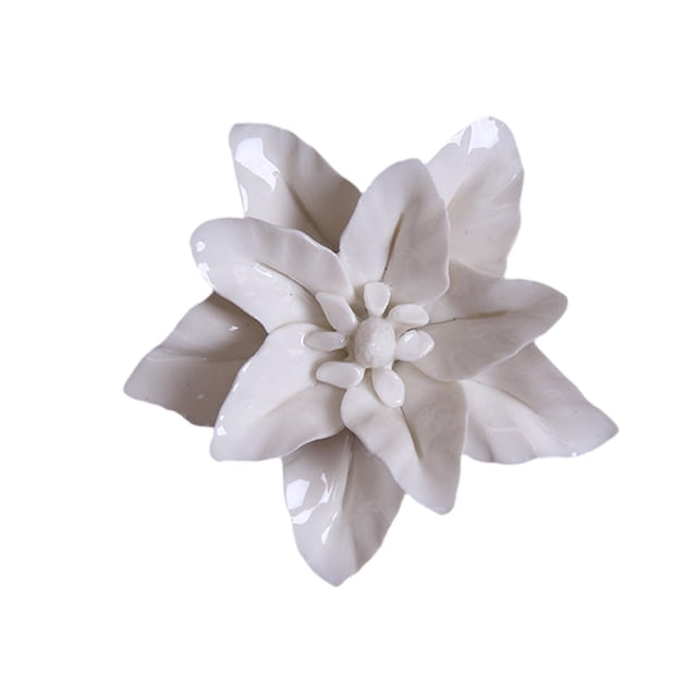 Decoración de pared de flores de cerámica, estatua de lirio, regalos artísticos, elegante adorno único, adorno de pared 3D M