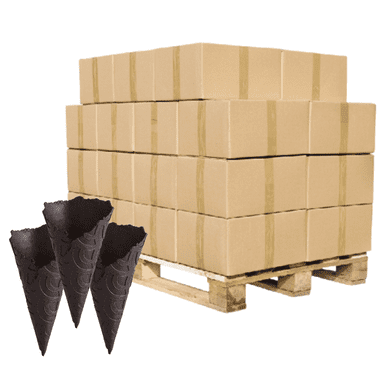 The Konery Midnight Black Vanilla Waffle Cones - 144/Case | 16 Cases Per Pallet | 2304 CONES