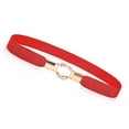 thumbnail image 4 of relayinert Ceinture de Robe Mode Élastique Délicate en Cuir avec Boucles Style Simple Multicolore Cadeaux de la Saint-Valentin Anniversaire pour Femmes Rouge, 4 of 6
