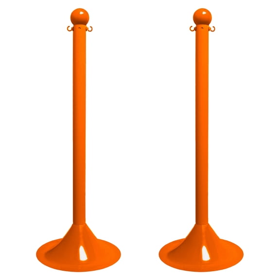 2 Inch Safety Orange Light Duty Stanchion (2 Pk)