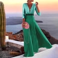 thumbnail image 1 of Robes pour Femmes 2024 Été Oversize Col en V Profond patchwork Imprimé style Vacances Grande Jupe Longue Rabais de 50 % Liquidation!, 1 of 7