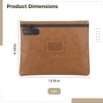 thumbnail image 5 of Brown PU Leather Lockable Notary File Organizer, 13.39 x 10.63 Inches, with Combination Lock & Zipper Closure, for A4 Documents, Portable Business Travel, 5 of 6