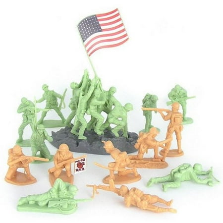 Ww2 Armed Forces - BMC WW2 Iwo Jima Plastic Army Men - 32 American and Japanese Soldier Figures