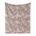 thumbnail image 1 of Tropical Soft Flannel Fleece Blanket, Retro Style Grunge Palm Tree Pattern Hawaii Paradise Foliage Holiday Graphic, Cozy Plush for Indoor and Outdoor Use, 50" x 60", Dried Rose Ivory, by Ambesonne, 1 of 6