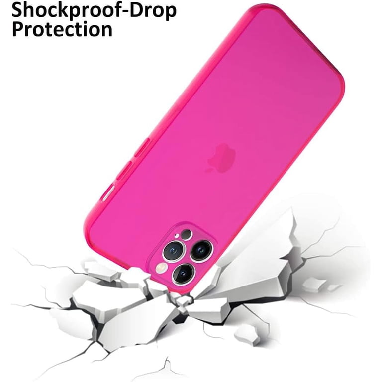 for iPhone 12 Pro Max Case Hot Pink Soft TPU Bumper Anti-Drop Anti