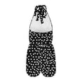 thumbnail image 3 of Wovilon Women's Halter Neck Polka Dot Romper with Elastic Waist and Sleeveless Design, Summer Casual Short Jumpsuit for Vacation Beach and Daily Wear, 3 of 4