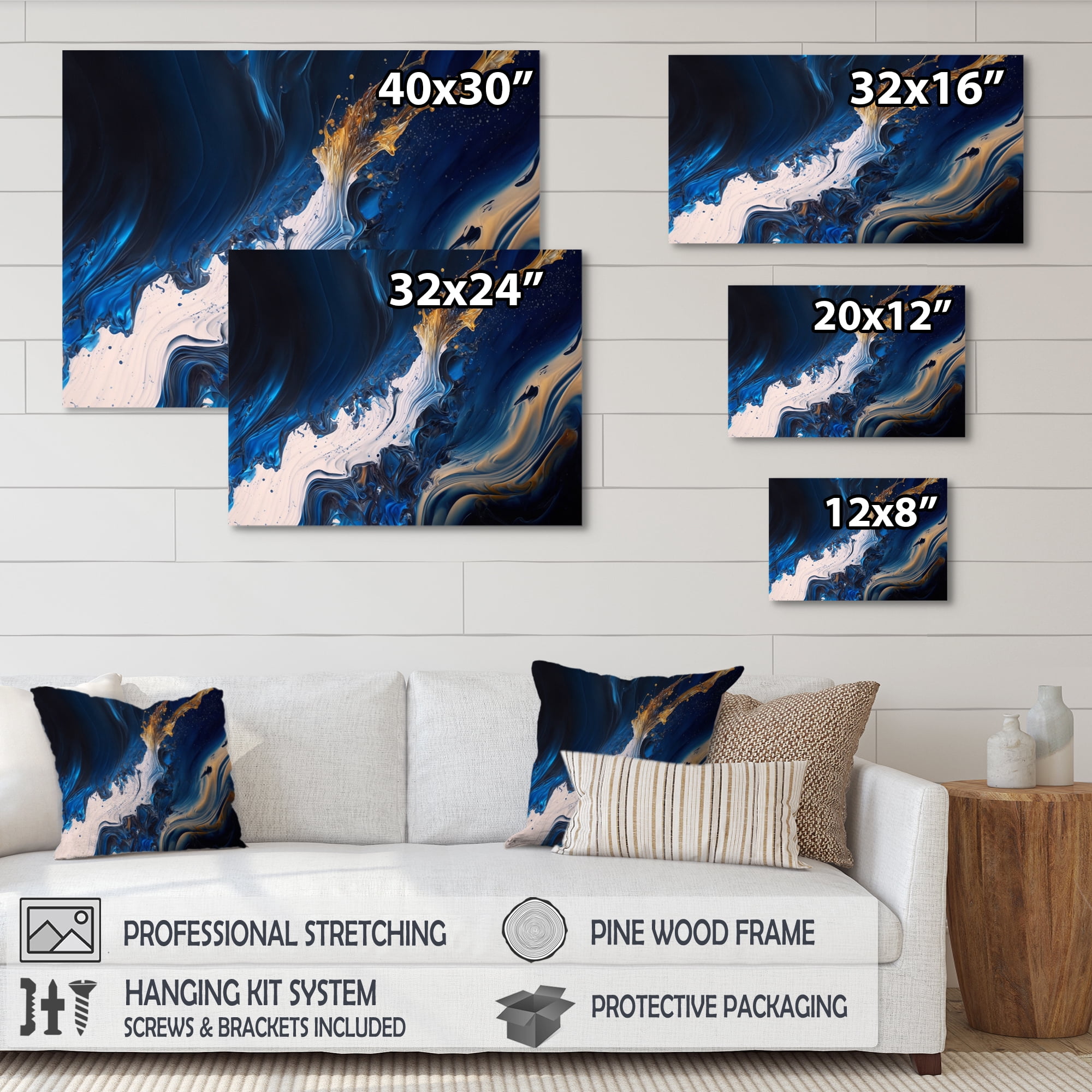 Designart Ice Paint Splash II Canvas Wall Art