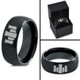 thumbnail image 4 of Tungsten Middle Ages Castle Fortress Band Ring 8mm Men Women Comfort Fit Black Dome Brushed Polished, 4 of 4