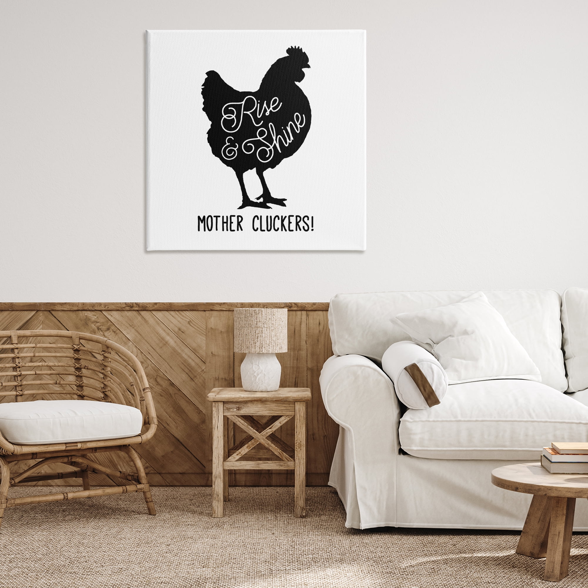 Stupell Industries Sassy Rise & Shine Rooster Animals Painting Wrapped Canvas Art Print Wall Art, 36 x 36