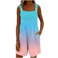 thumbnail image 7 of Sentmoon Workout Jumpsuits for Women Women Casual Outfits Sleeveless with Print Button Down Loose Fit Spaghetti Strap Romper Dress with Pockets Summer for Beach and Vacation, 7 of 7