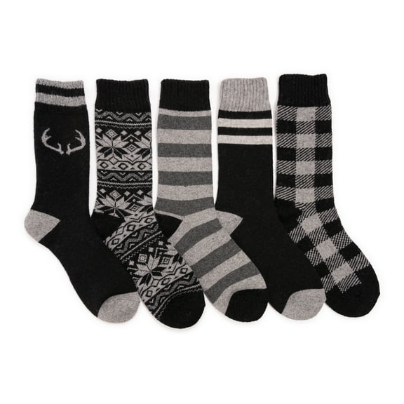 MUK LUKS Men's 5 Pack Wool Socks