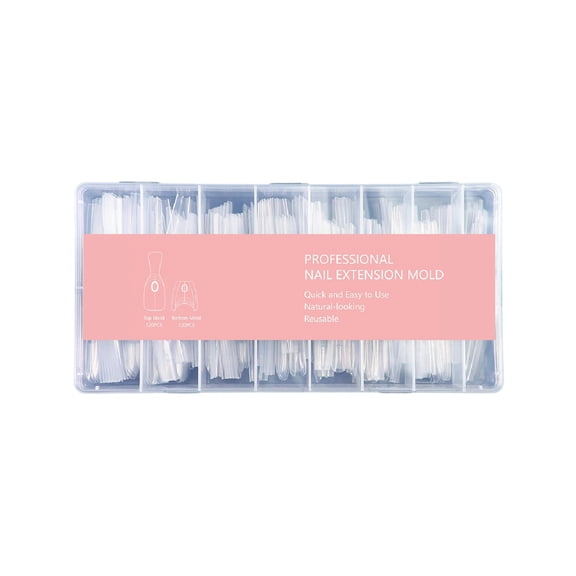 RAGUPEL Sandwich Nails Dual Forms-240Pcs Nail Mold for Quick Nails Extension,No Paper Forms Needed,15 Sizes Plastic Form,Salon Nail Art Tools