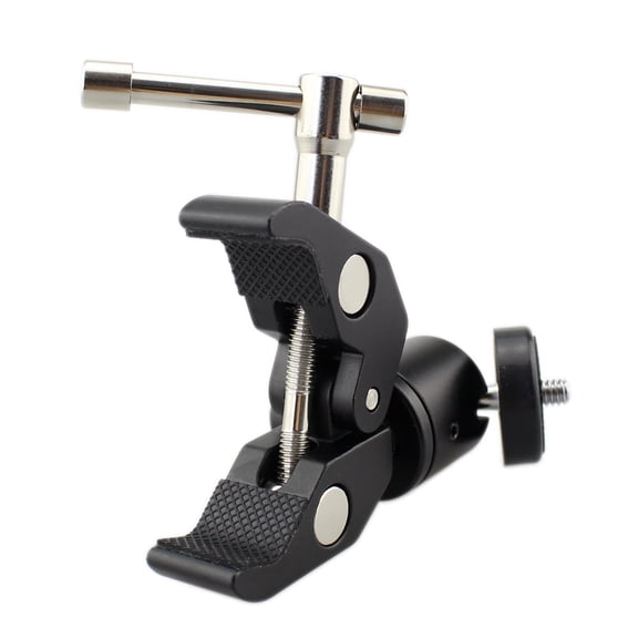 Compact 360° Ball Head Tripod Mount with Super Clamp 1/4" Thread Aluminum Alloy for Camera Stabilization