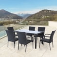 thumbnail image 2 of Northlight 7-Piece Nassau Black Woven Resin Wicker Outdoor Patio Dining Set, 2 of 6