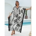 thumbnail image 6 of Edolynsa Swimwear Cover up for Women Loose Kaftan Gown Long Caftan Robe Printed Moomoo Dresses Casual Nightgown, 6 of 9