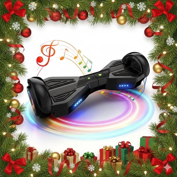 MOSTA Bluetooth Hoverboard with LED Headlight, 2-Wheel Self-Balancing Electric Scooter 6.5 inch Black