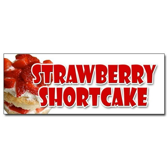 SignMission Shortcake D-24 Strawberry 24 in. Fraise Shortcake Autocollant Autocollant - Gâteau de Boulangerie Biscuits Pâtisserie Pain Boulanger Entonnoir
