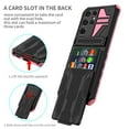 thumbnail image 3 of Feishell for Samsung Galaxy S22 Ultra Wallet Case Credit Card Holder Stand Kickstand Rugged Hard PC + Soft TPU Shockproof Heavy Duty Defender Armor [Military Grade Protection] Grip Phone Case, Pink, 3 of 9