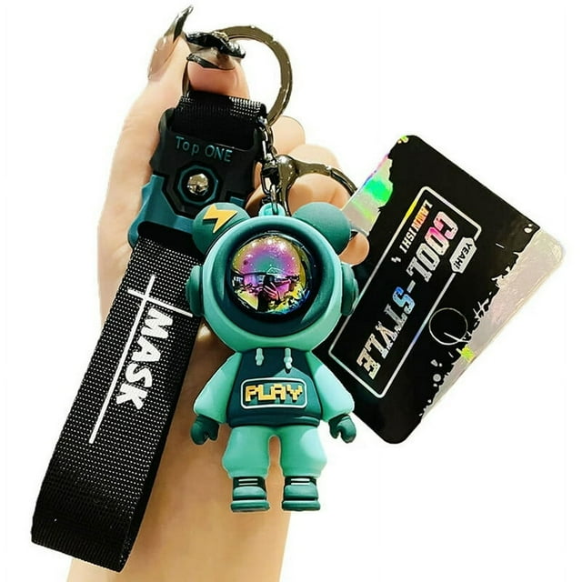EIMELI Keychain Key Chain Eye-catching Cartoon Fade-resistant Multiple Use Unfading Bag Decor Easy-carrying Cute Astronaut Bear Doll Keyring Bag Accessory