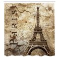 thumbnail image 2 of Ambesonne Paris Shower Curtain, Eiffel Tower on Grunge Wall, 69"Wx84"L, Brown Beige, 2 of 4