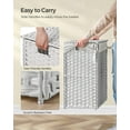 thumbnail image 4 of 23.8 Gal (90L) White Laundry Hamper Wicker Laundry Basket with Lid and Handles Clothes Hamper Foldable Removable Liner Bag White, 4 of 7