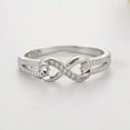 thumbnail image 5 of K-KED Women Infinity 925 Silver Wedding Rings Delicate Jewelry Cubic Zirconia Ring Size 6-10-#1-7, 5 of 6