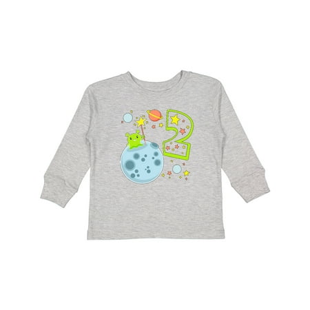 

Inktastic Cute Second Birthday Alien in Space Gift Toddler Boy or Toddler Girl Long Sleeve T-Shirt