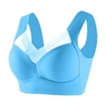 thumbnail image 2 of Qwertyu Plus Size Bras for Women Full Cup Seamless Push Up Shaping Wire Free Everyday Bra Sky Blue 44, 2 of 6