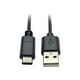 Eaton Tripp Lite Series USB-USB 2.0 3 ft A to USB-C Cable, (M/M), (0.91 M) - Câble USB - 24 Broches USB-C (M) vers USB (M) - USB 2.0 - 3 Pi - Moulé - Noir – image 1 sur 5